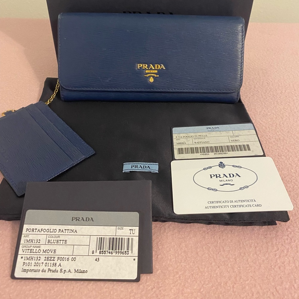 Authentic Prada wallet Blue